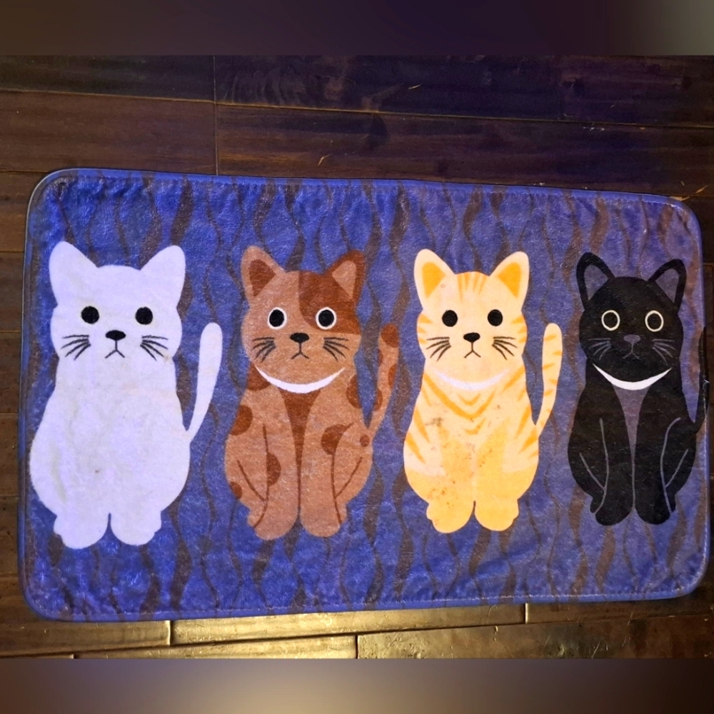 Cute Kitty Cat Pattern Bath Mat Rug